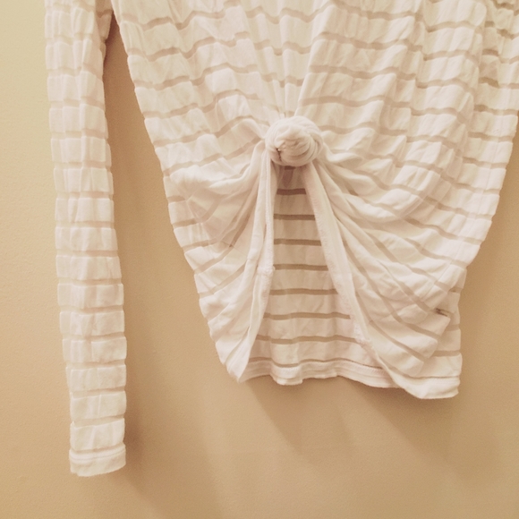 Wilfred free burn out stripe long sleeve T shirt, tied detail front - Picture 4 of 6